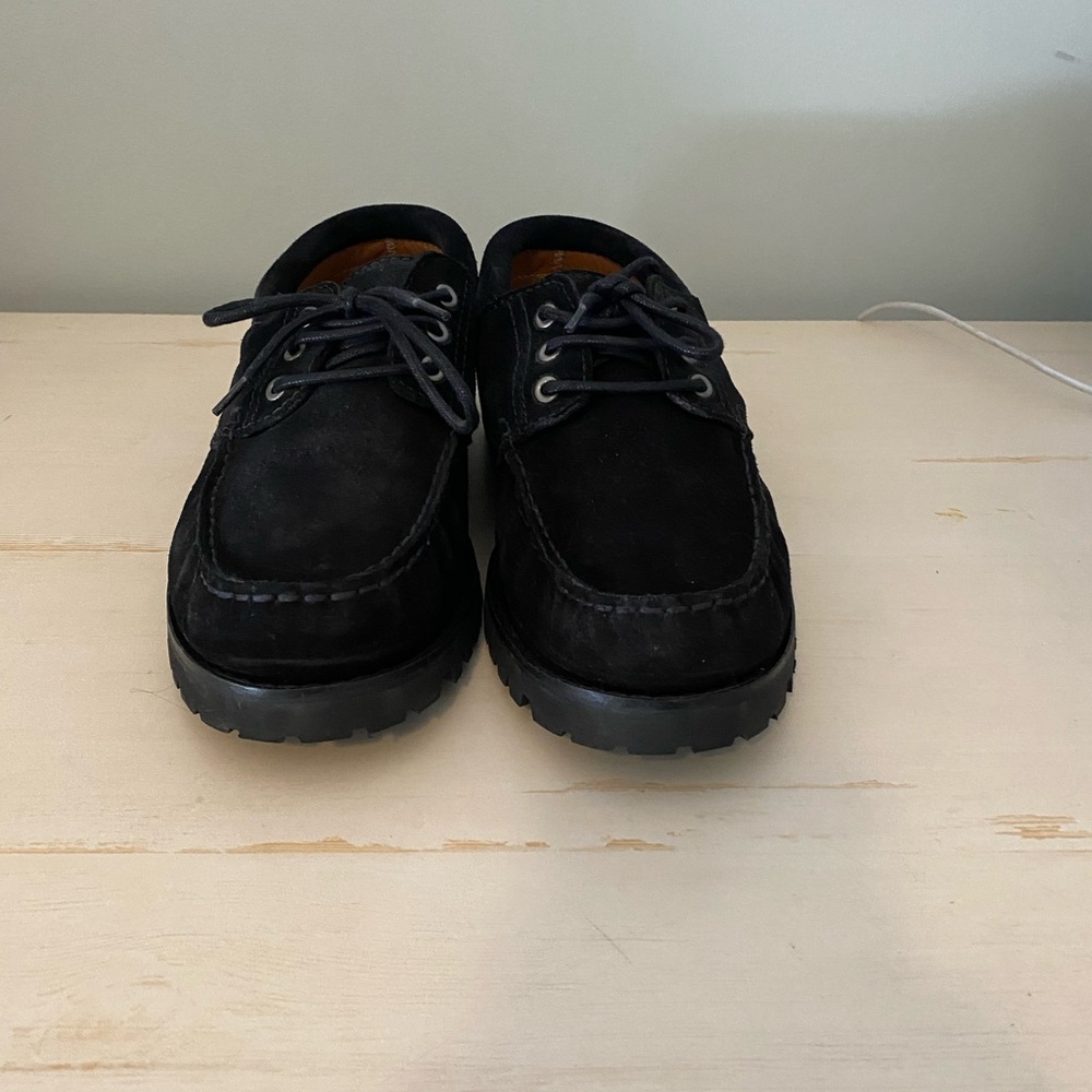 Aquatalia Men's Black Waterproof Suede Lace Up Shoes